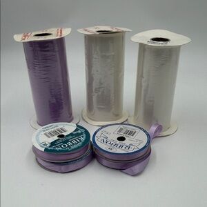 Purple and White Tule and Ribbon